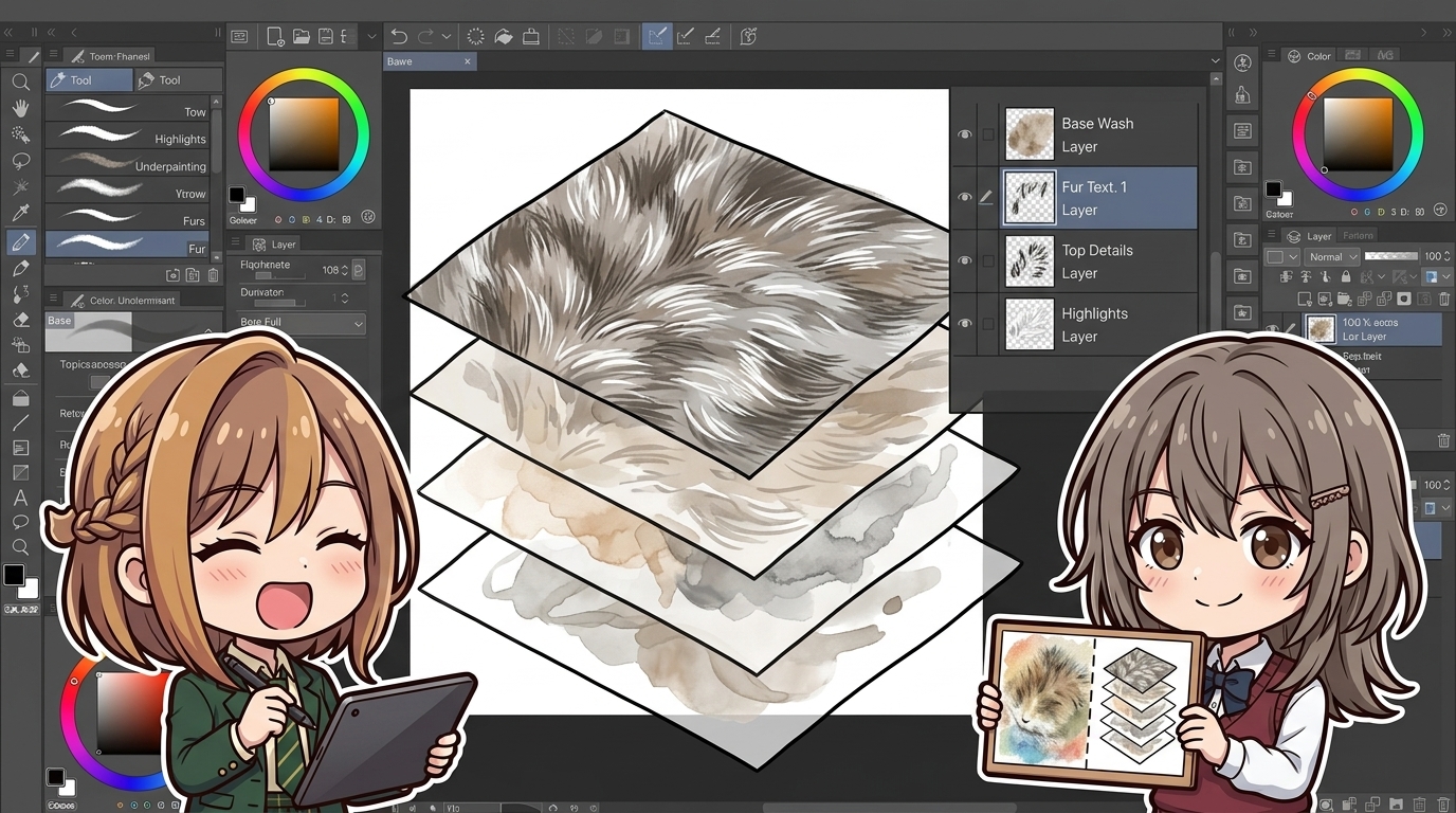 【技法の秘密】水彩と不透明絵の具のハイブリッド