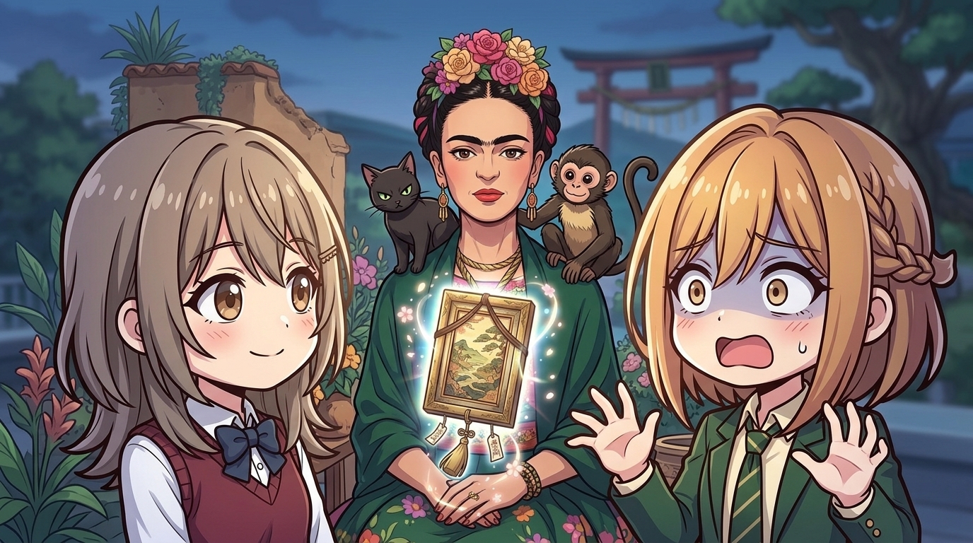 【不吉？】黒猫と猿