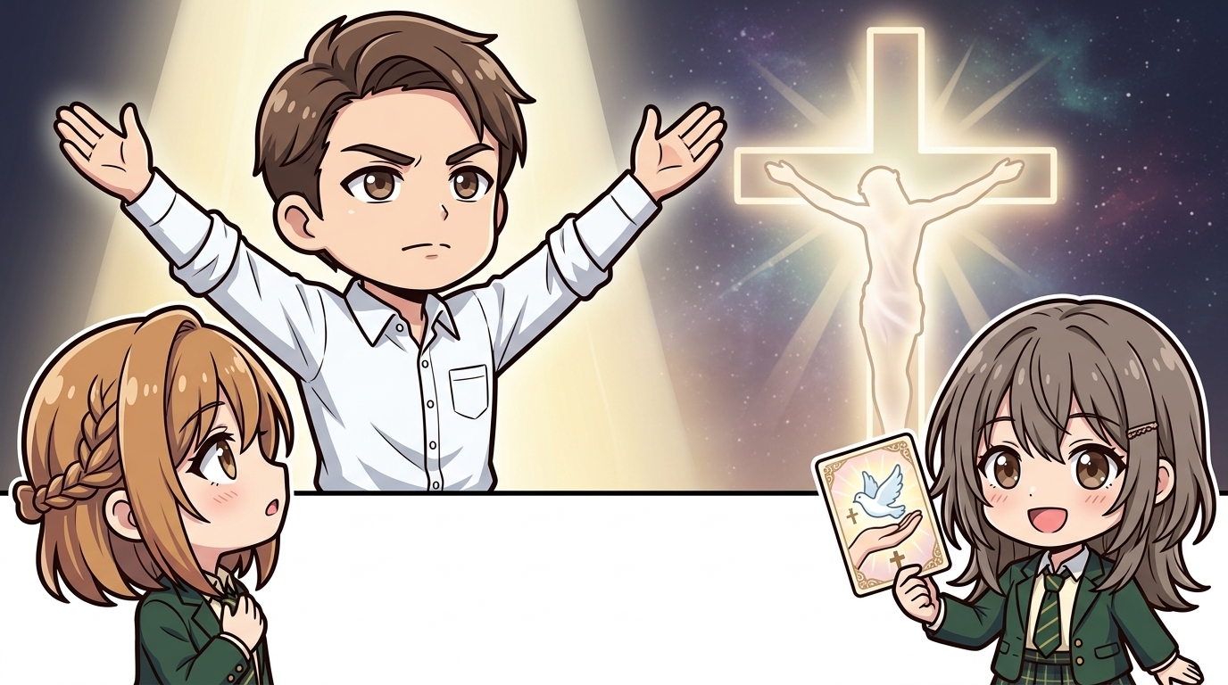 【キリストの暗喩】両手を広げた男