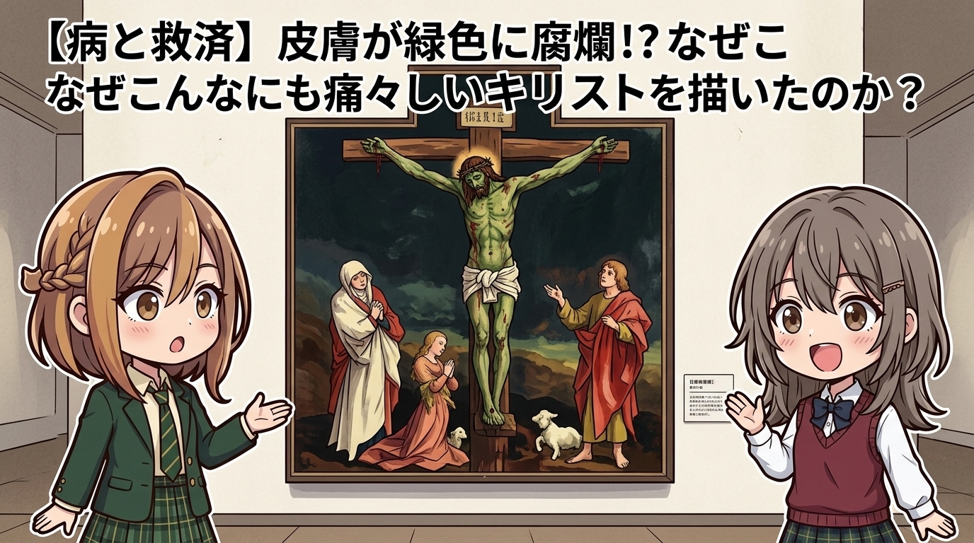 【病と救済】皮膚が緑色に腐爛！？なぜこんなにも痛々しいキリストを描いたのか？