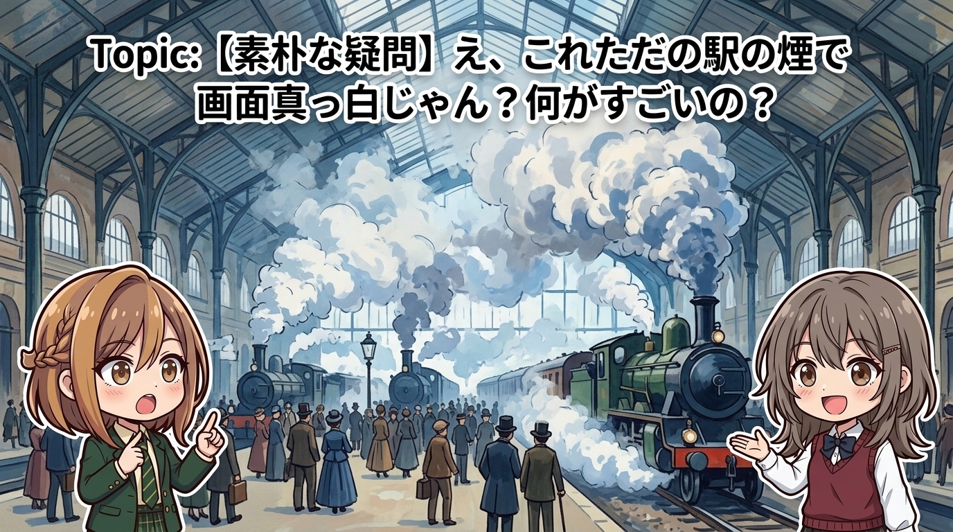 【素朴な疑問】え、これただの駅の煙で画面真っ白じゃん？何がすごいの？