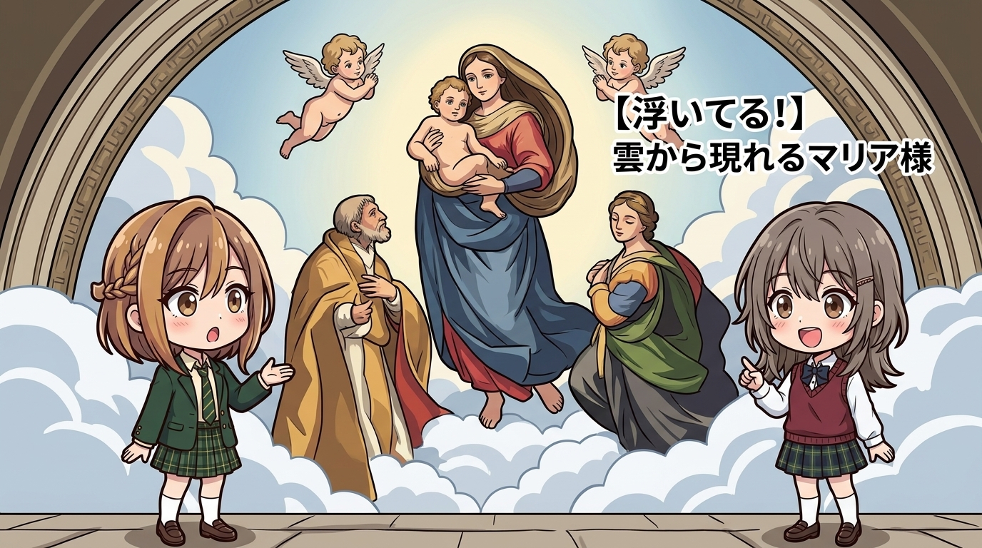【浮いてる！】雲から現れるマリア様