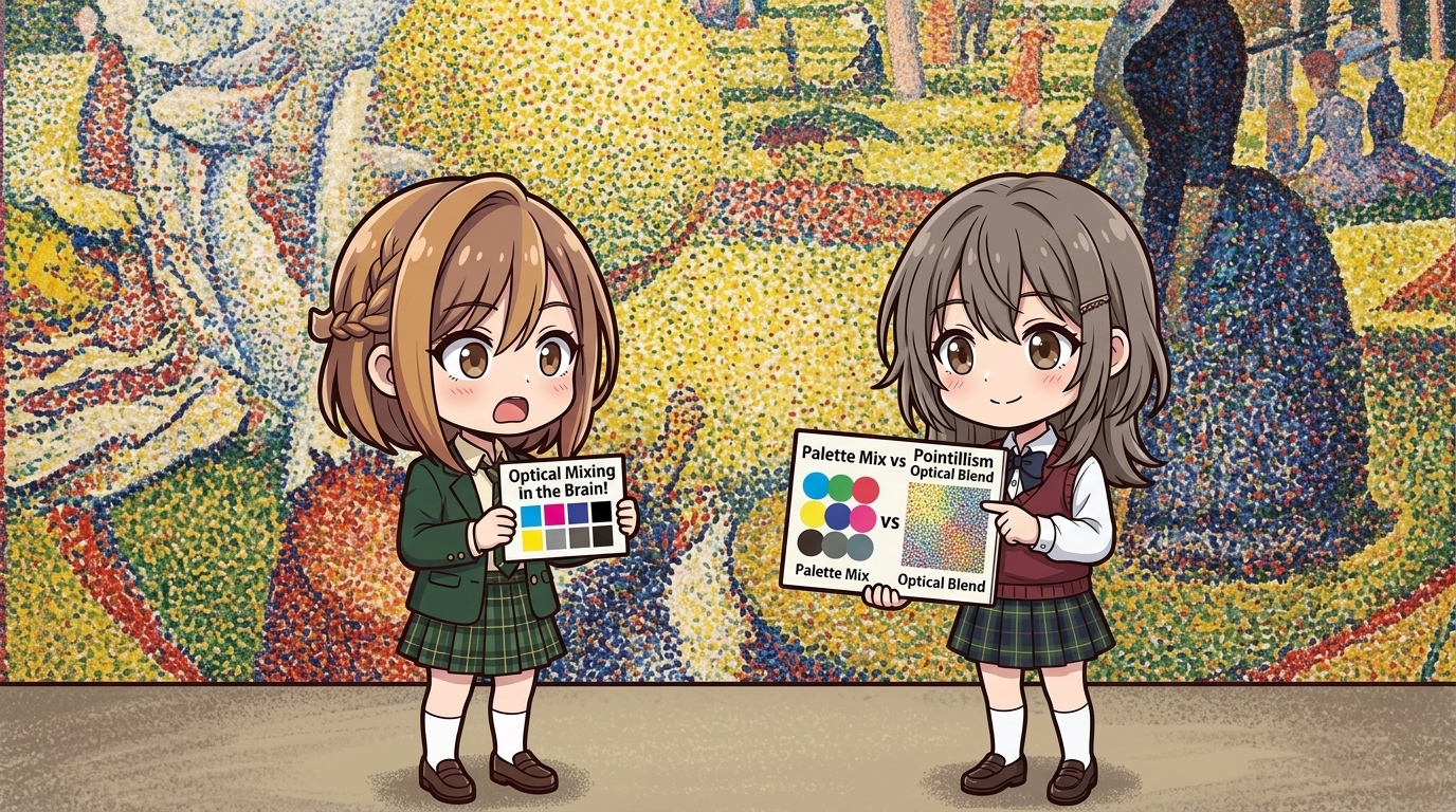 【点描技法】色を混ぜずに置く技法