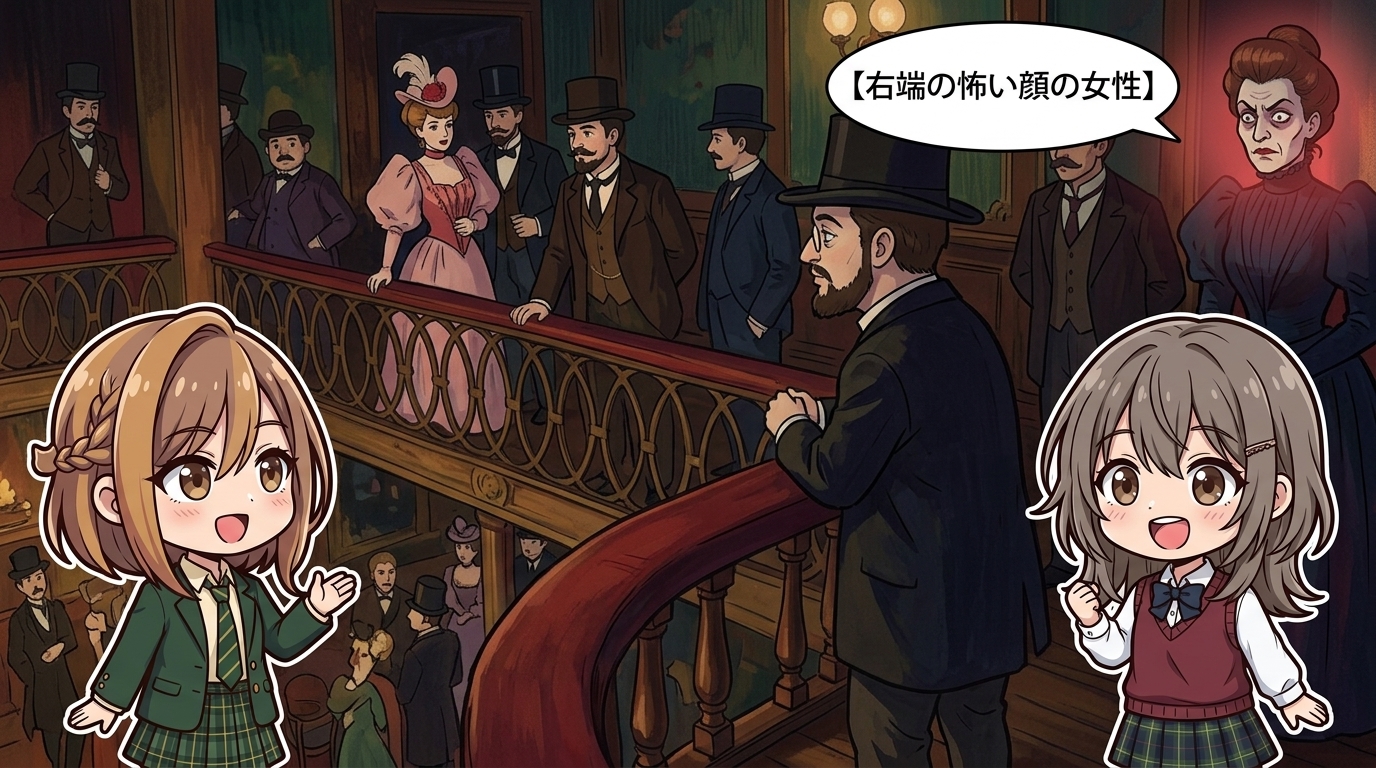 【右端の怖い顔の女性】