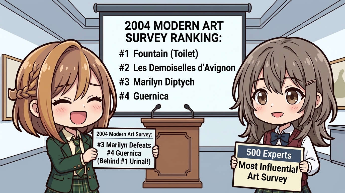 【投票1位は便器】3位マリリン、4位ゲルニカ